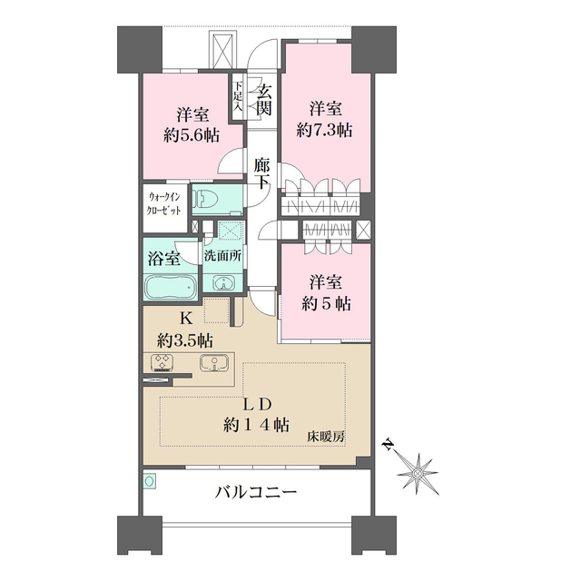 ザ・パークハウス名古屋Ｂ棟の間取図