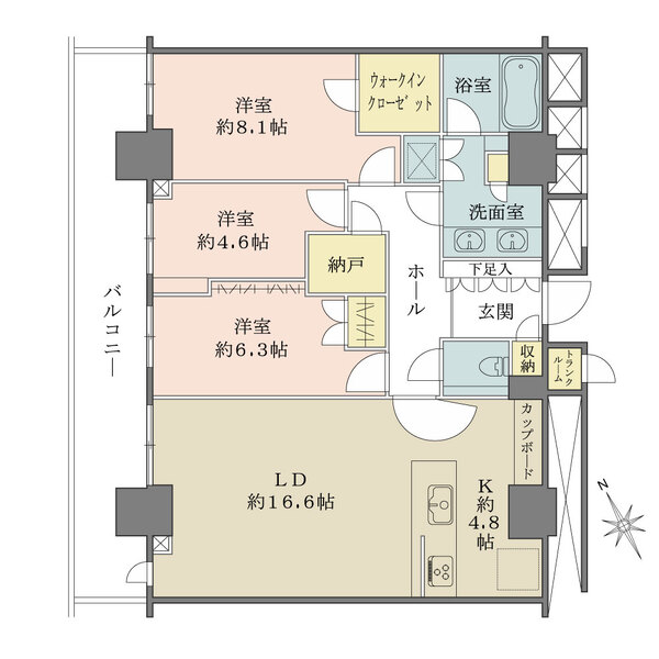 ザ・タワー十条の間取図
