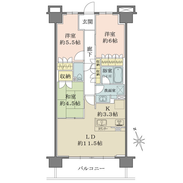 リビオシティ川口元郷の間取図