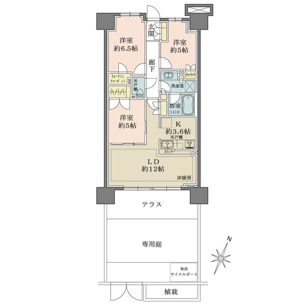 ザ・パークハウスオイコス赤羽志茂の間取図