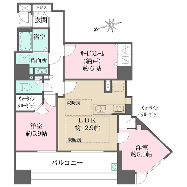シティデュオタワー川口の間取図