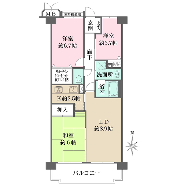 朝日パリオ川口青木町の間取図