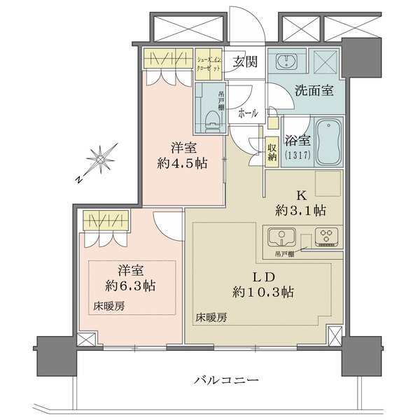 ザ・タワー十条の間取図