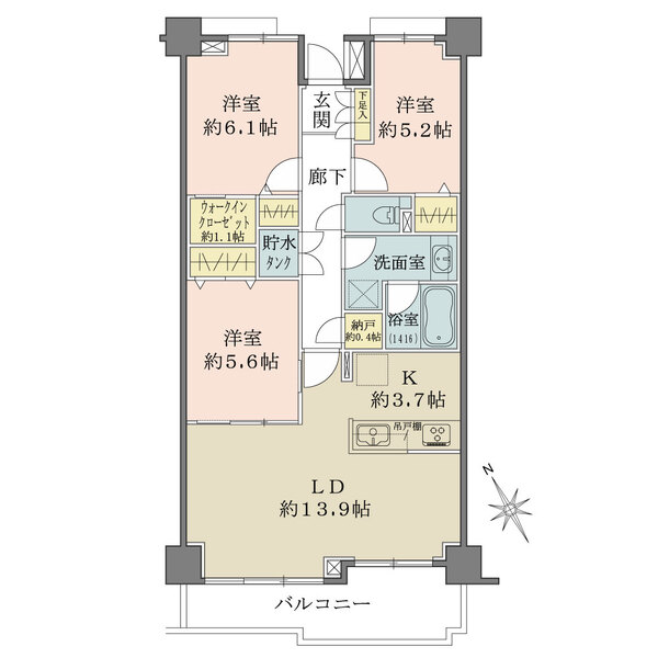 リノア北赤羽の間取図