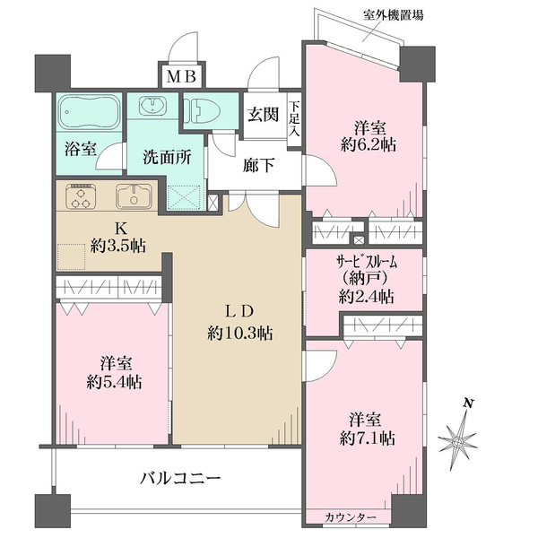 セザール川口幸町の間取図