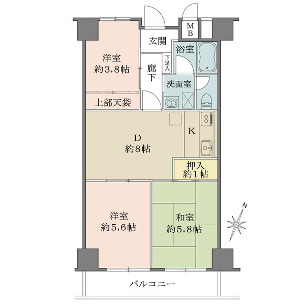 南赤羽グリーンハイツの間取図