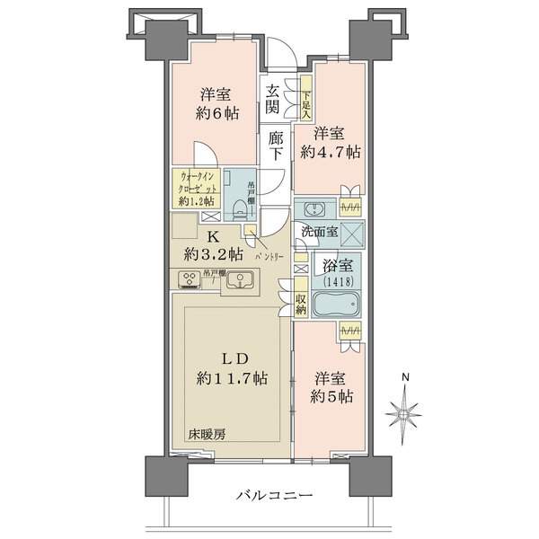 ザ・パークハウス川口本町の間取図
