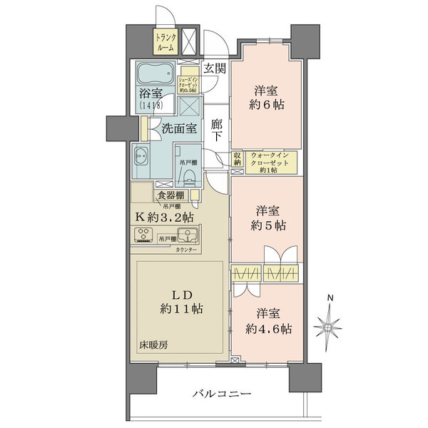 ザ・パークハウス浦和常盤の間取図
