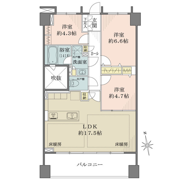 パークハウス木々津田沼前原の間取図