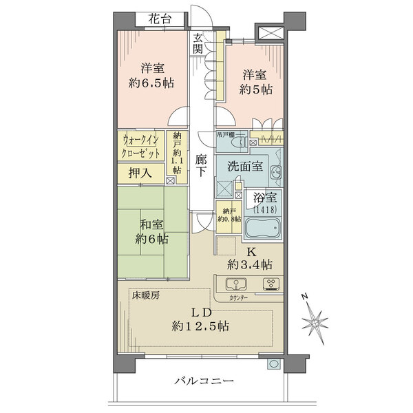 グランパスシティブリッサコートの間取図