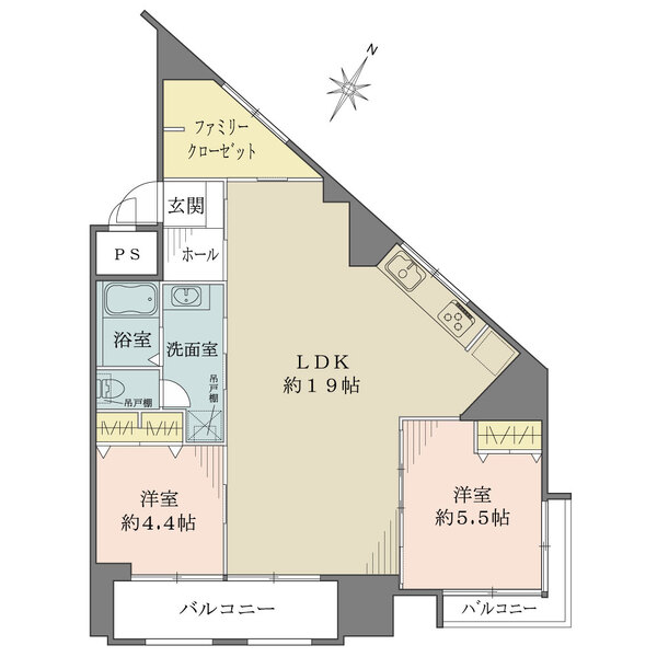 津田沼サニーマンションの間取図