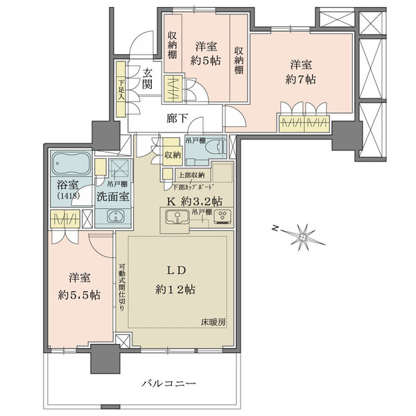 プラウドタワー川口クロスの間取図