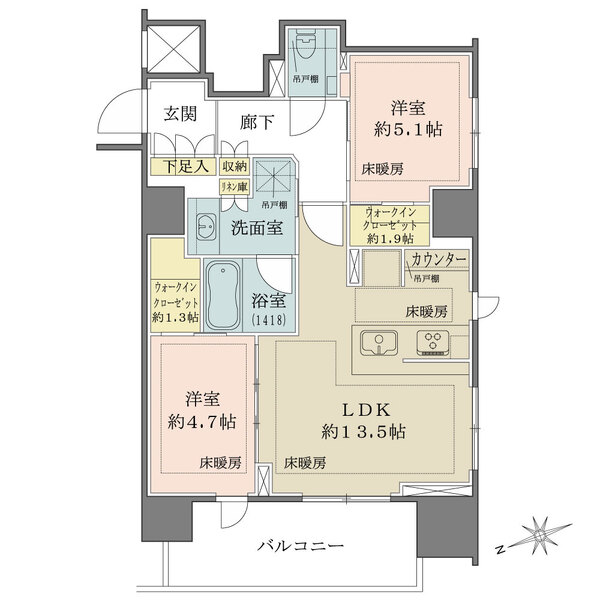 ザ・パークハウス芝御成門の間取図