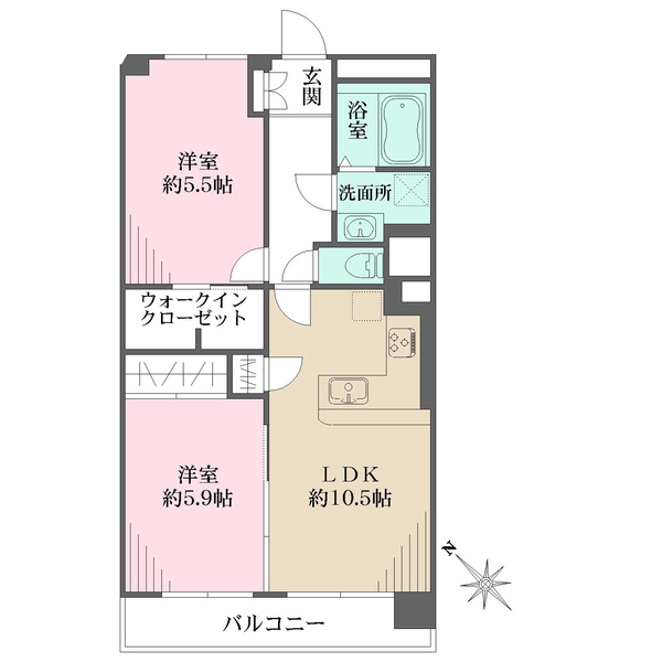 伊達坂ハイツの間取図