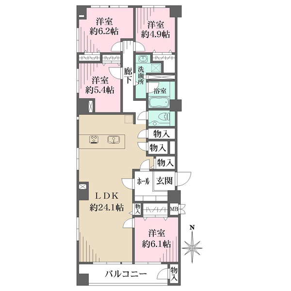 広尾マンションの間取図