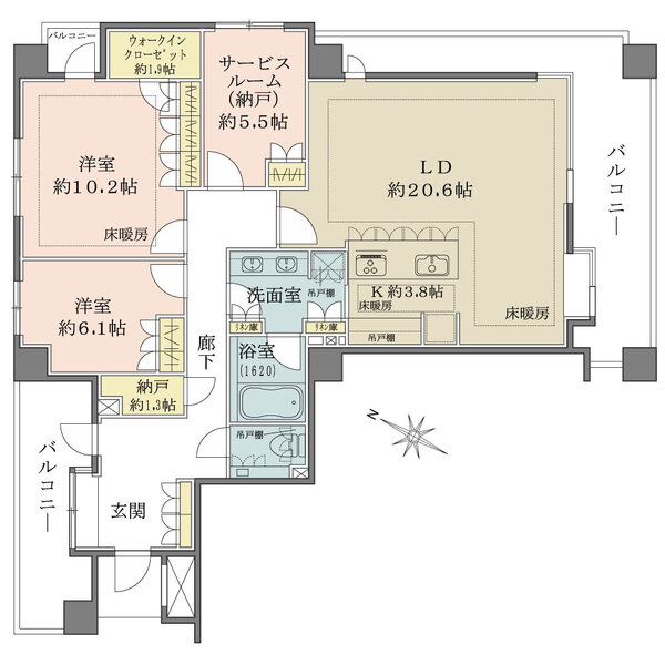 ヴェーゼント赤坂新坂の間取図