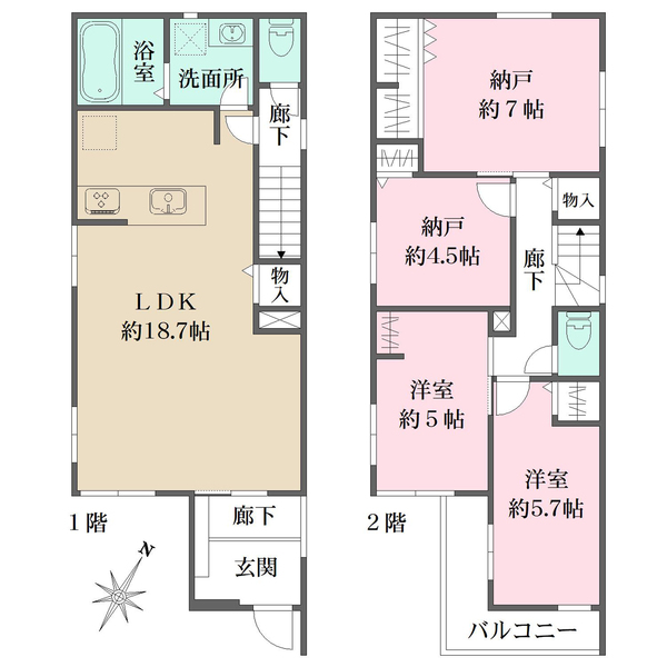 2号棟の間取図