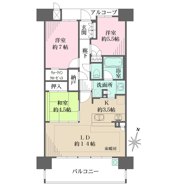 BELISTA吹田山手町の間取図