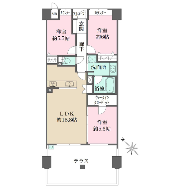 テラス北千里・古江台の間取図