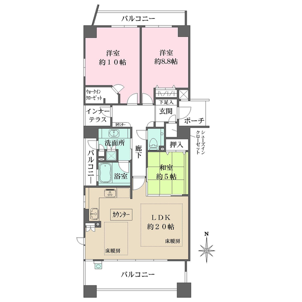 セレッソコート緑地公園レジデンスの間取図