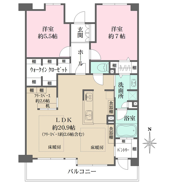 ビューグランデ池田五月丘の間取図