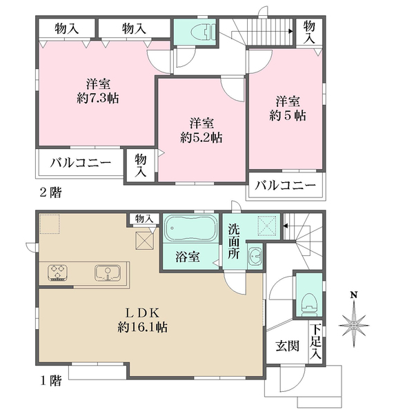 A号棟の間取図