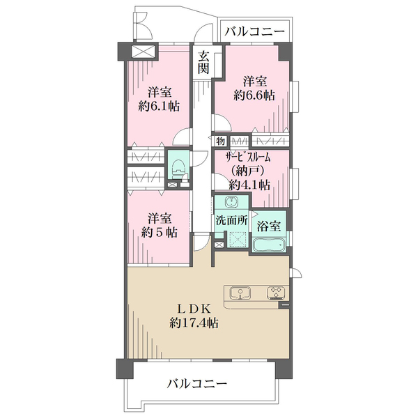 藤和シティホームズ高槻駅前の間取図