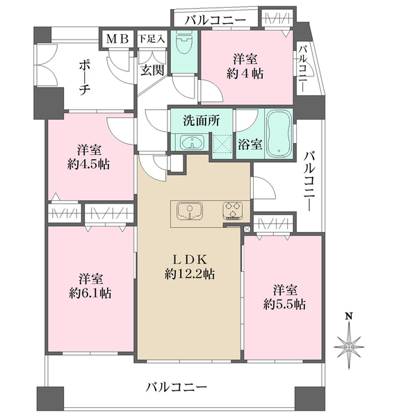 ペルル江坂の間取図