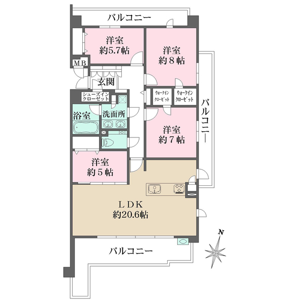新千里桜ヶ丘メゾンシティの間取図