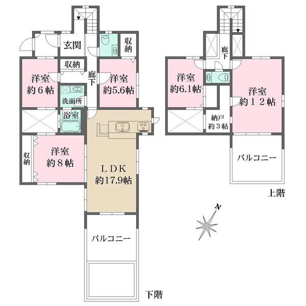 ロイヤルヒルズ箕面AII棟の間取図