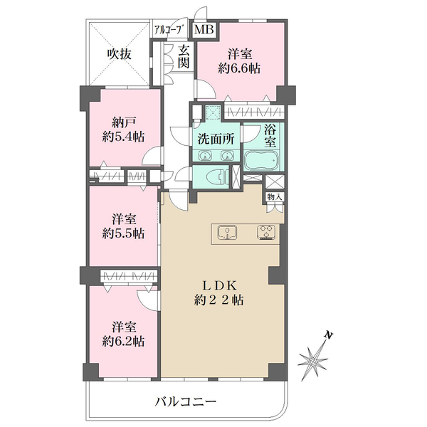 緑地公園アーバンライフの間取図