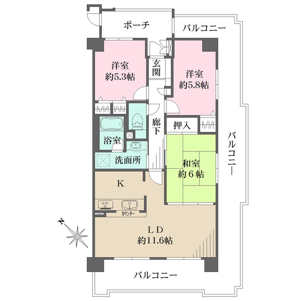 グランコート吹田の間取図