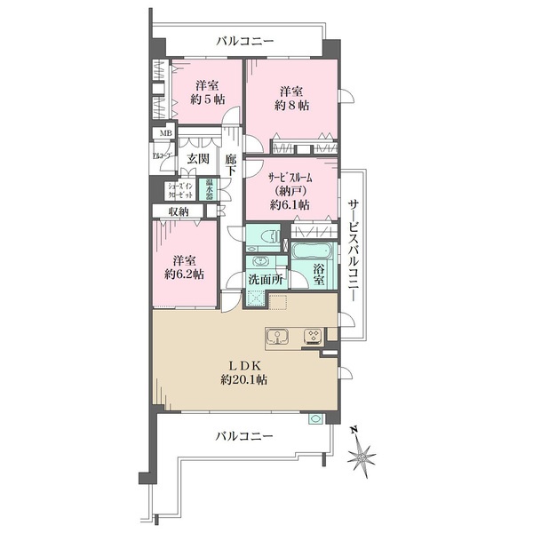 新千里桜ヶ丘メゾンシティの間取図
