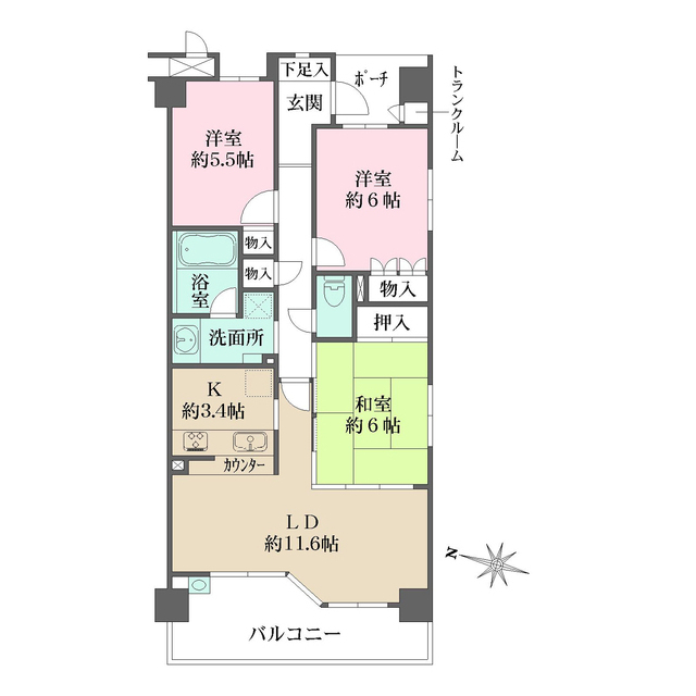 豊中夕日丘ホームズの間取図