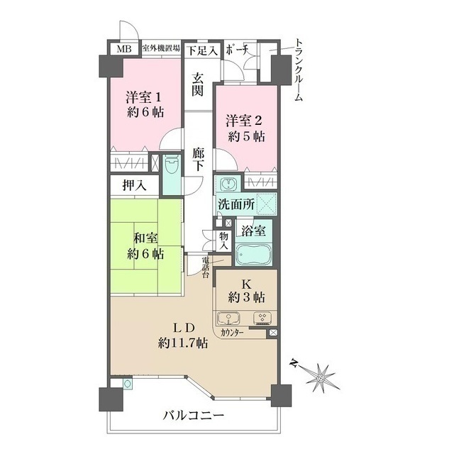 豊中夕日丘ホームズの間取図
