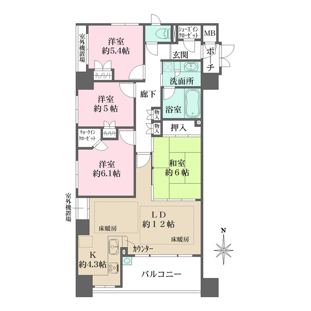 リーデンススクエア松屋町の間取図