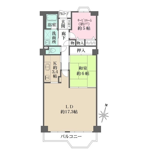 藤和コアティ高槻ハイタウンコアＣの間取図