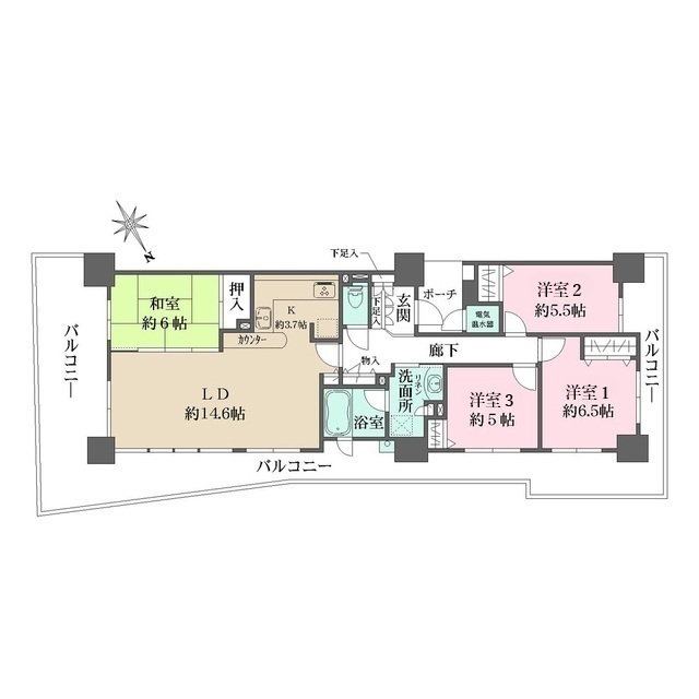 リバティパーク枚方Ｄ棟の間取図