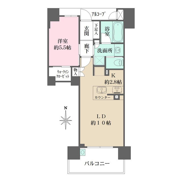 四条烏丸クロスマークの間取図