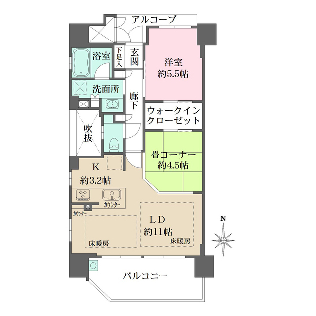 四条烏丸クロスマークの間取図