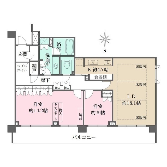 ザ・パークハウス京都鴨川御所東の間取図