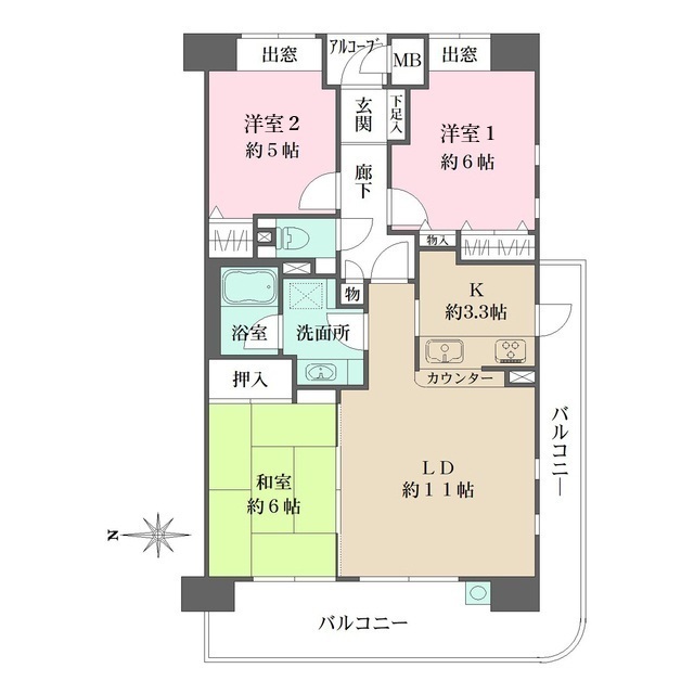 ファミール高槻フェリークの間取図