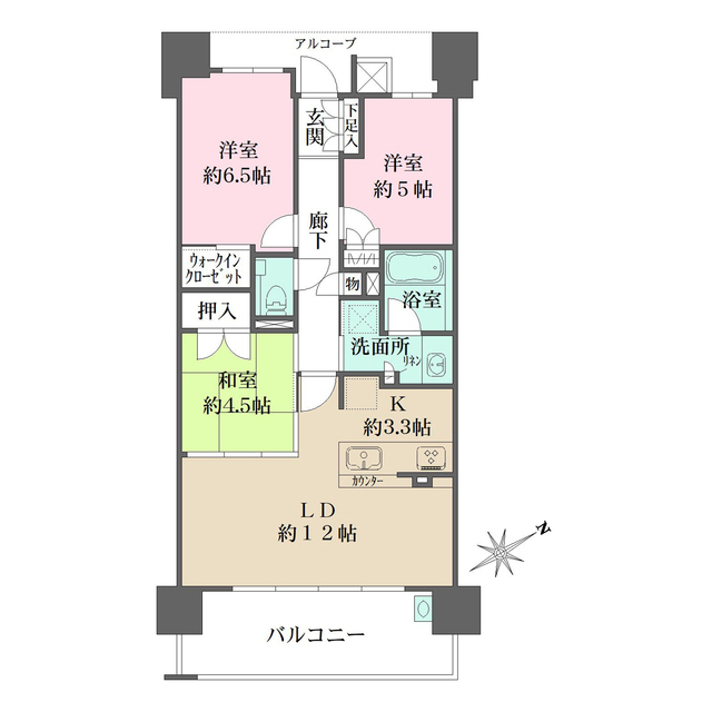 ザ・パークハウス阿倍野三明町の間取図
