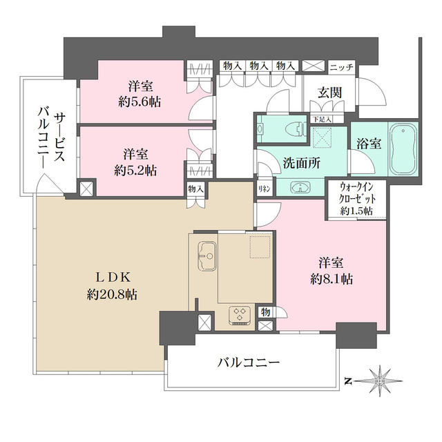 グランドメゾン新梅田タワーTHE　CLUB　RESIDENCEの間取図