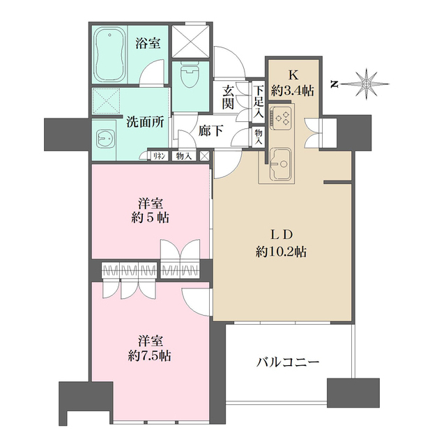 ブランズタワー南堀江の間取図