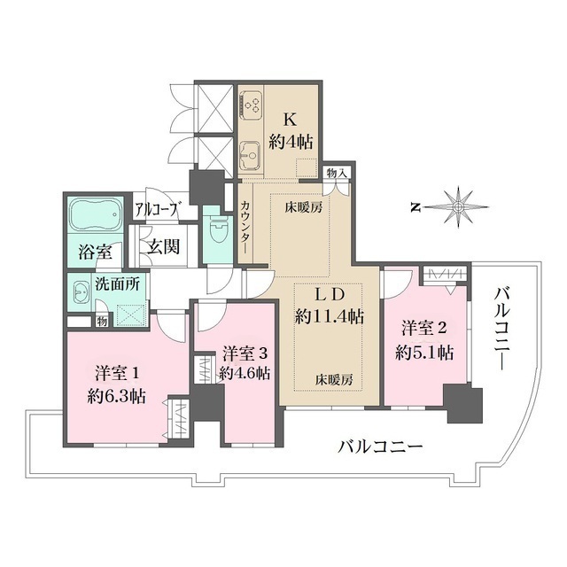 ローレルスクエア都島プライムタワーの間取図