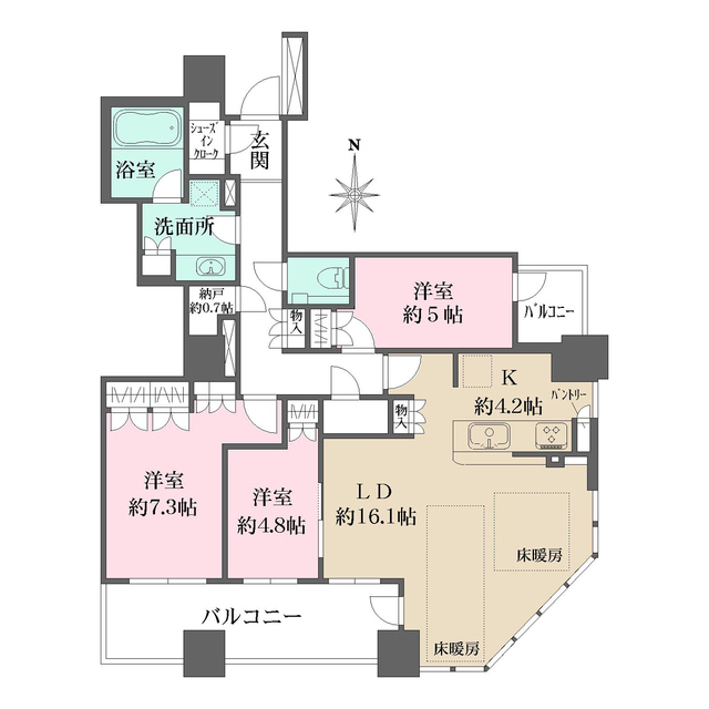 クレヴィアタワー大阪本町の間取図