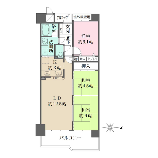 ファミールガーデン二条駅前　東棟の間取図