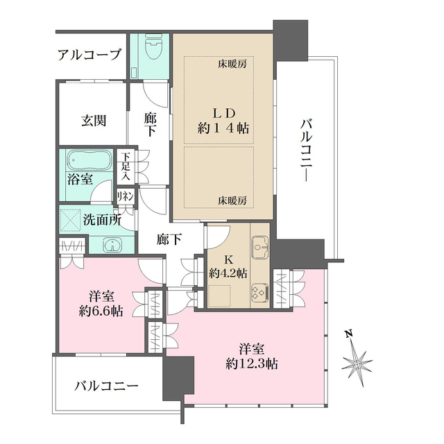 グラングリーン大阪ＴＨＥ　ＮＯＲＴＨ　ＲＥＳＩＤＥＮＣＥの間取図