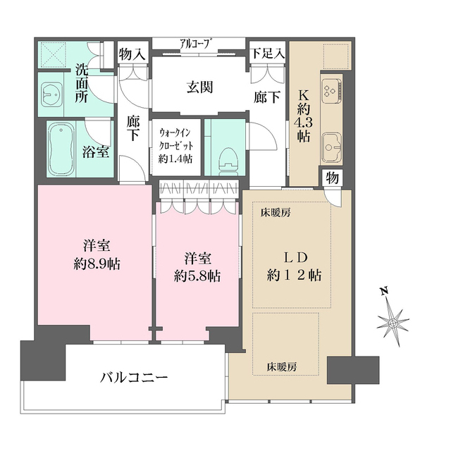 グラングリーン大阪ＴＨＥ　ＮＯＲＴＨ　ＲＥＳＩＤＥＮＣＥの間取図